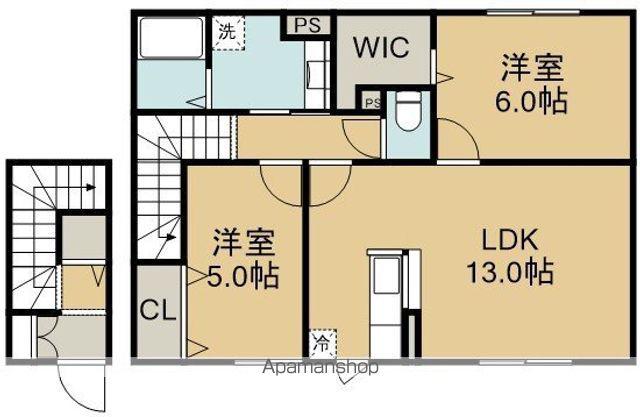 サンモール桔梗(2LDK/2階)の間取り写真
