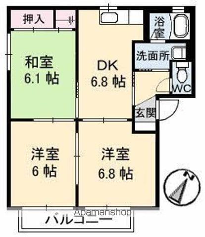 フローリ(3DK/1階)の間取り写真