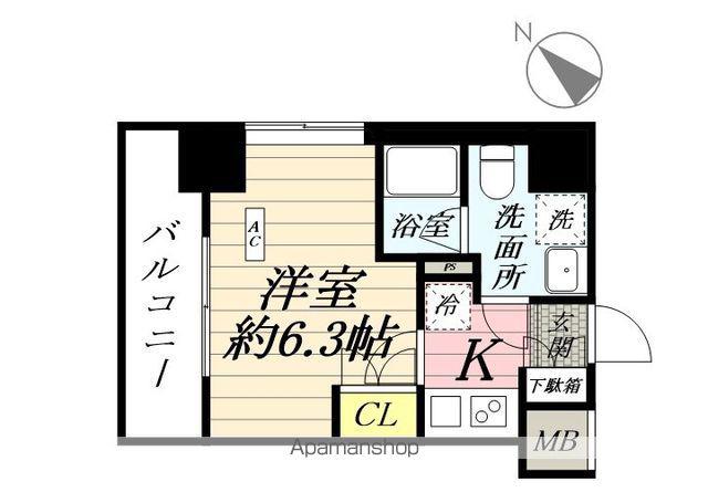 RELUXIA横濱鶴見Ⅳ(1K/3階)の間取り写真