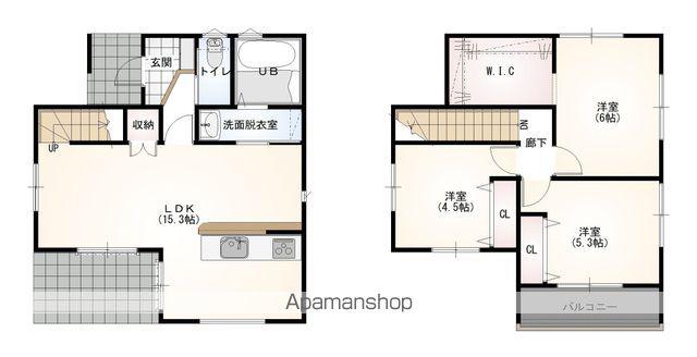 山陽本線 姫路駅 バス乗車時間：20分 夢前前台５丁目バス停で下車 徒歩6分 2階建 築3年(3LDK)の間取り写真