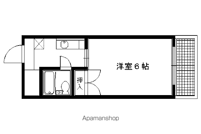 下鴨貴船町マンション(1K/4階)の間取り写真