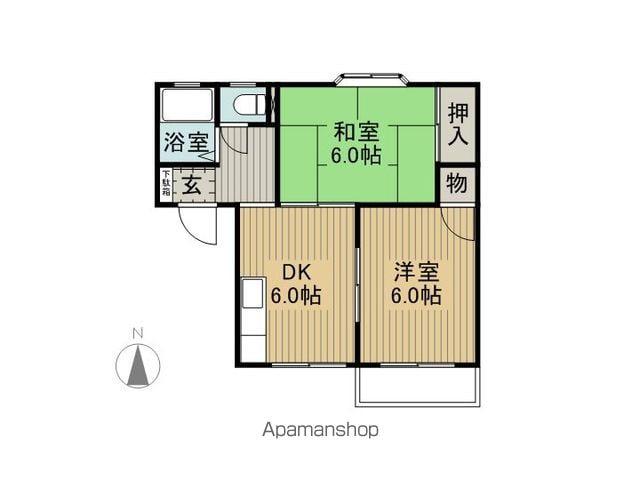 メゾン・ド・しなの(2DK/2階)の間取り写真