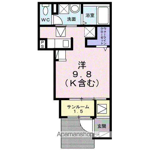 THE LOFTーN(ワンルーム/1階)の間取り写真