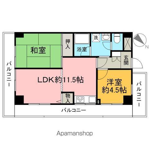 入間市駅前ビル(2LDK/4階)の間取り写真