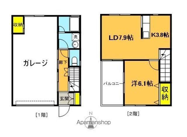 磐越東線 郡山駅(福島) 徒歩14分 2階建 築5年(1LDK)の間取り写真