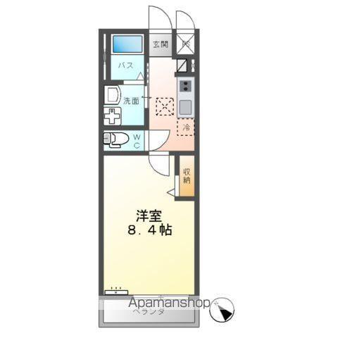 ユメグラン・ハッピネトゥーモ(1K/2階)の間取り写真