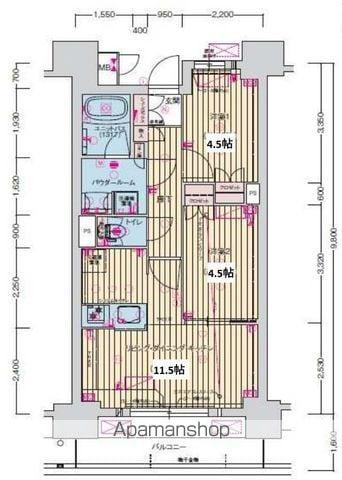 プレサンス名駅南ブリエ(2LDK/2階)の間取り写真