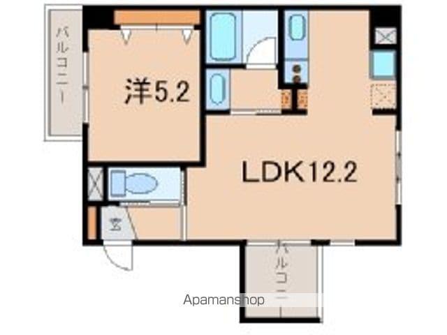 ミラージュにおの浜(1LDK/8階)の間取り写真