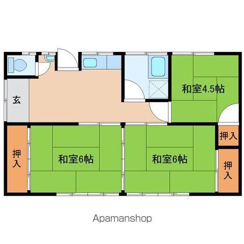 宮城県仙台市若林区 1階建 築57年(3K)の間取り写真