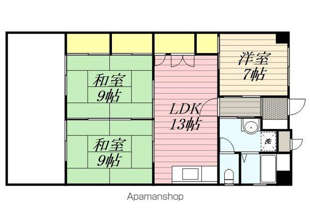 プレアール長門石(3DK/2階)の間取り写真