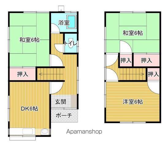 予讃線 市坪駅 徒歩11分 2階建 築41年(3DK)の間取り写真