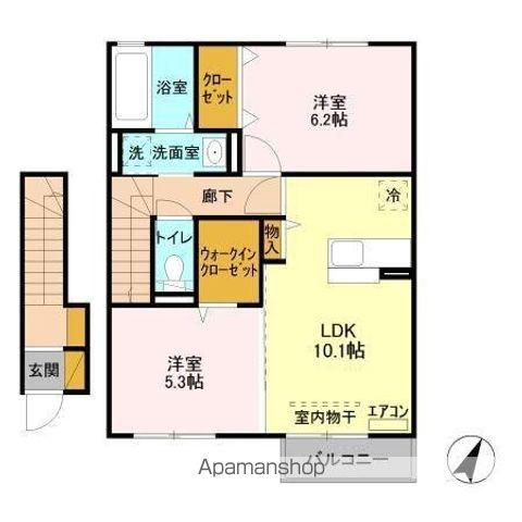 モンブラン(2LDK/2階)の間取り写真