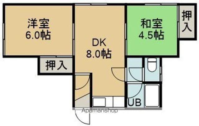 加太荘(2DK/1階)の間取り写真