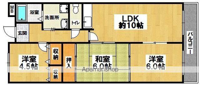 ルミエールコート住吉(3LDK/2階)の間取り写真