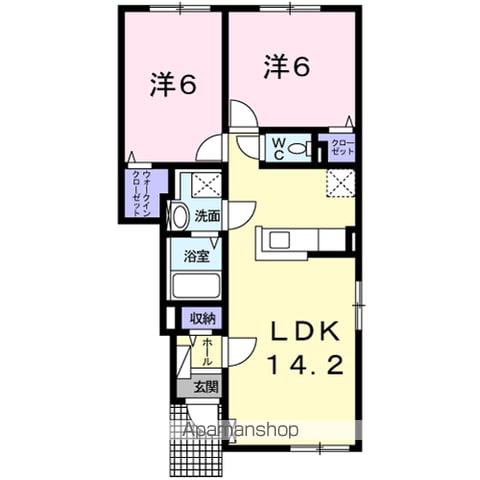 グランディアⅡ(2LDK/1階)の間取り写真