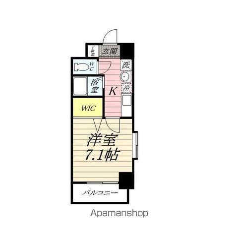 ルート茅ヶ崎(1K/4階)の間取り写真