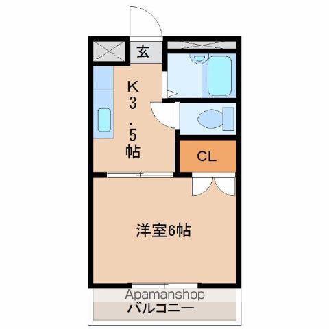 フェニックスハイム Ⅰ(1K/2階)の間取り写真