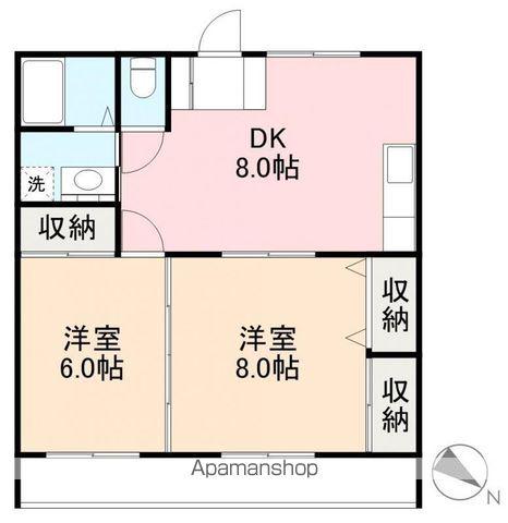 ハグネストA・B(2DK/3階)の間取り写真
