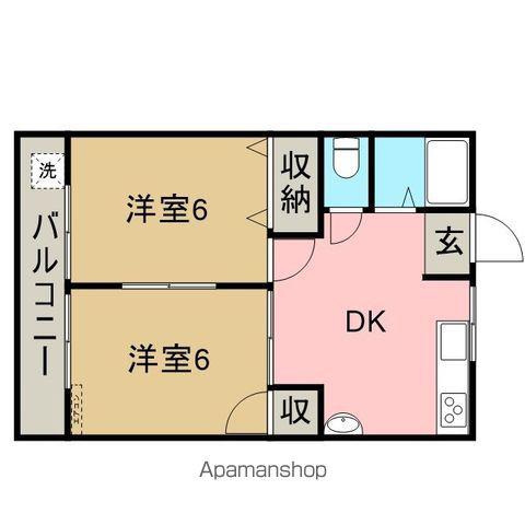 まるよしマンション(2DK/2階)の間取り写真