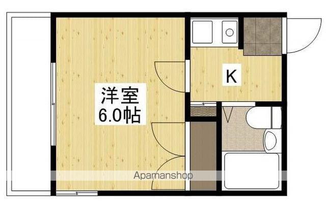 エステート中広(1K/1階)の間取り写真