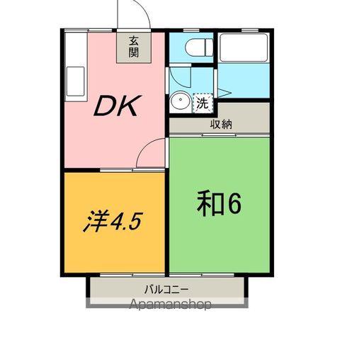 パナハイツ大谷B棟(2DK/1階)の間取り写真