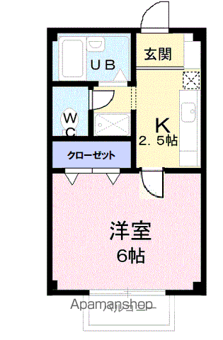 イグレック楯A(1K/2階)の間取り写真