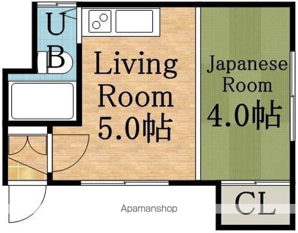 パークハイツ32A棟(1DK/2階)の間取り写真