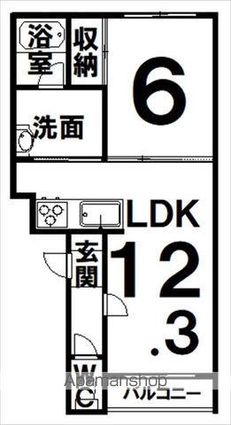 BULLION(1LDK/2階)の間取り写真