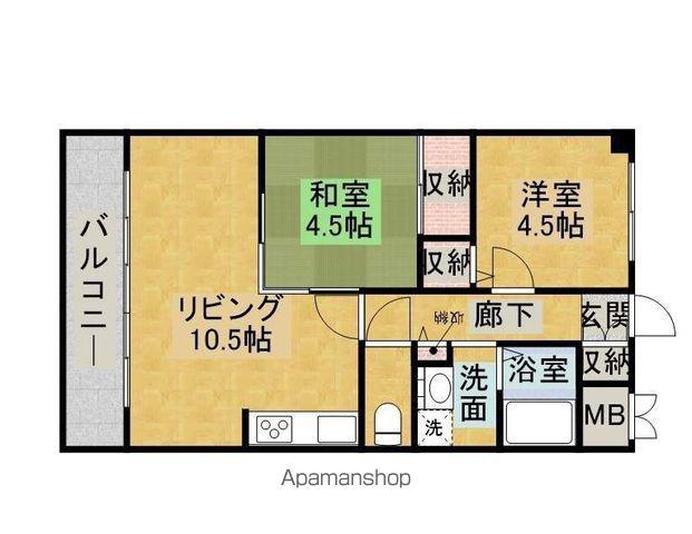 内房線 木更津駅 徒歩17分 6階建 築32年(2LDK/3階)の間取り写真
