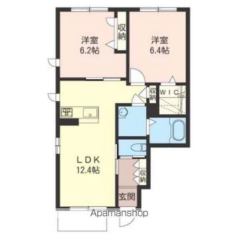 メルポワール(2LDK/1階)の間取り写真