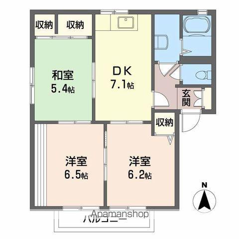 ル・グランレーブ(3DK/2階)の間取り写真