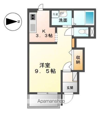 カネウロコ北矢三(1K/1階)の間取り写真