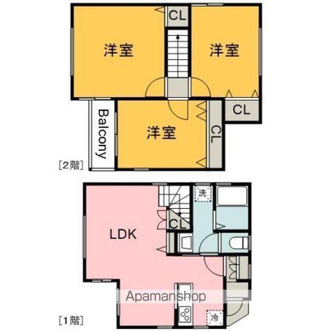 山陽本線 大野浦駅 徒歩12分 2階建 築7年(3LDK)の間取り写真
