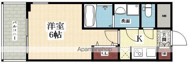 M-RESIDENCE新大阪ガーデン(1K/2階)の間取り写真