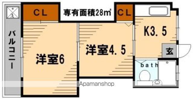 川端マンション(2K/2階)の間取り写真