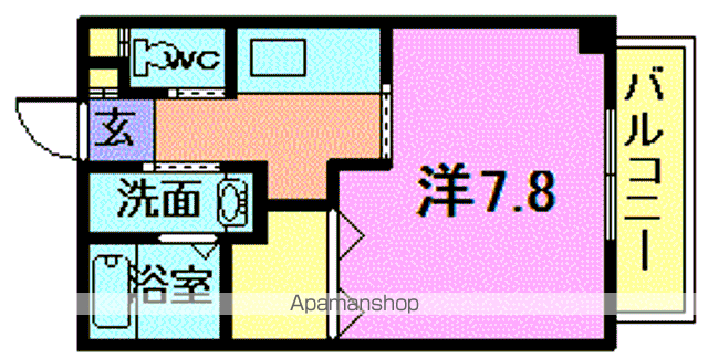 ヴィラむつみ(1K/2階)の間取り写真