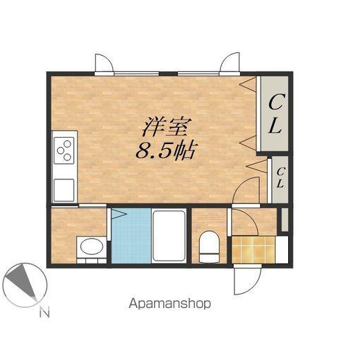 トリコロールⅠ(ワンルーム/2階)の間取り写真