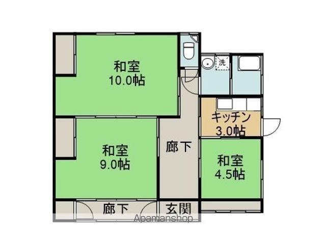 富士急行 月江寺駅 徒歩10分 1階建 築53年(3K)の間取り写真