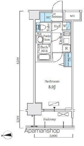 L&Cレジデンス鶴舞公園(1K/8階)の間取り写真