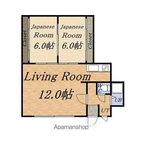 かなめマンションB棟(2LDK/2階)の間取り写真