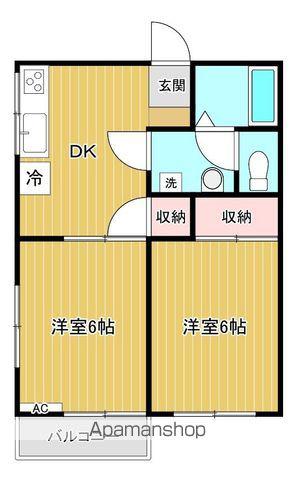 レピュートメイ(2DK/2階)の間取り写真