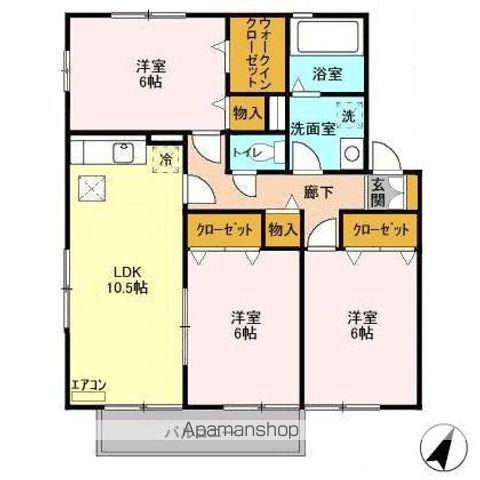ファミーユつくばABC(3LDK/1階)の間取り写真
