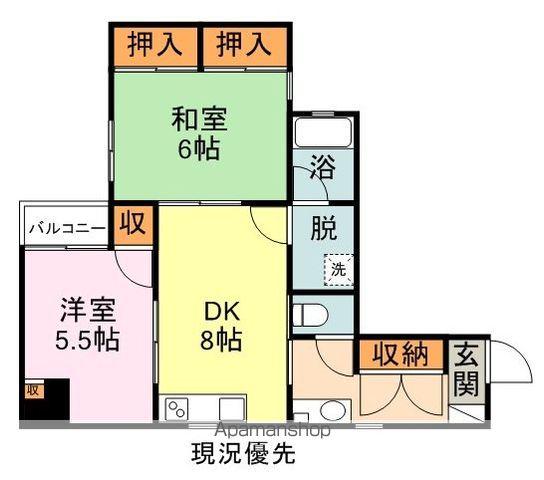 メゾン日経(2DK/4階)の間取り写真