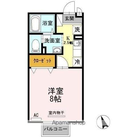 セジュール 久松台(1K/2階)の間取り写真