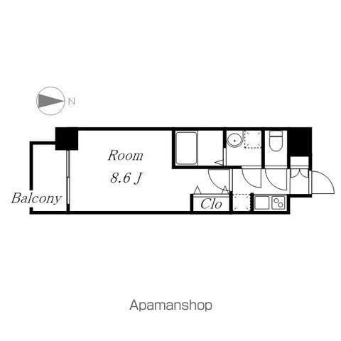 S-RESIDENCE浄心Ⅱ(1K/5階)の間取り写真