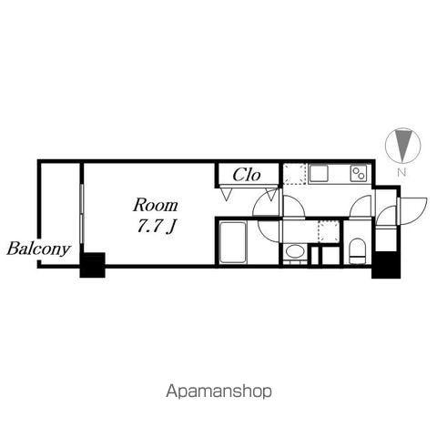 ヴェルデシア名駅南(1K/6階)の間取り写真