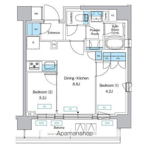 プレディアコート三軒茶屋(2DK/5階)の間取り写真