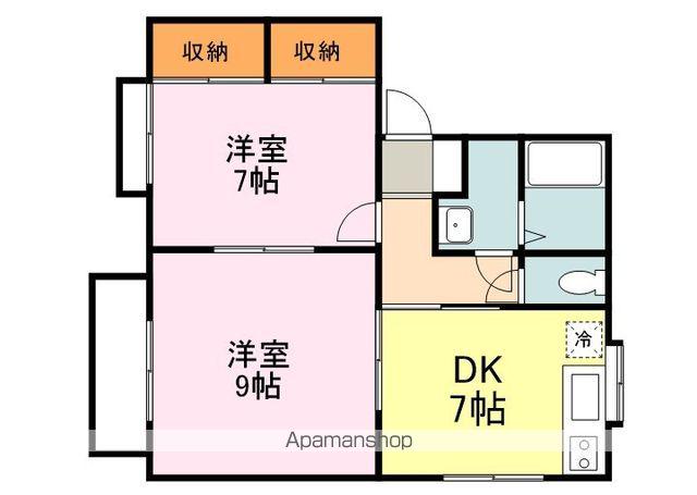 コーポ岩本25(2DK/1階)の間取り写真