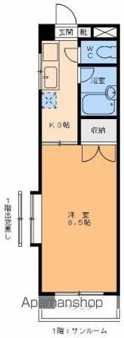 メゾンマキ(1K/3階)の間取り写真