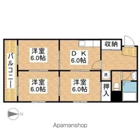 メゾン井川(3DK/4階)の間取り写真